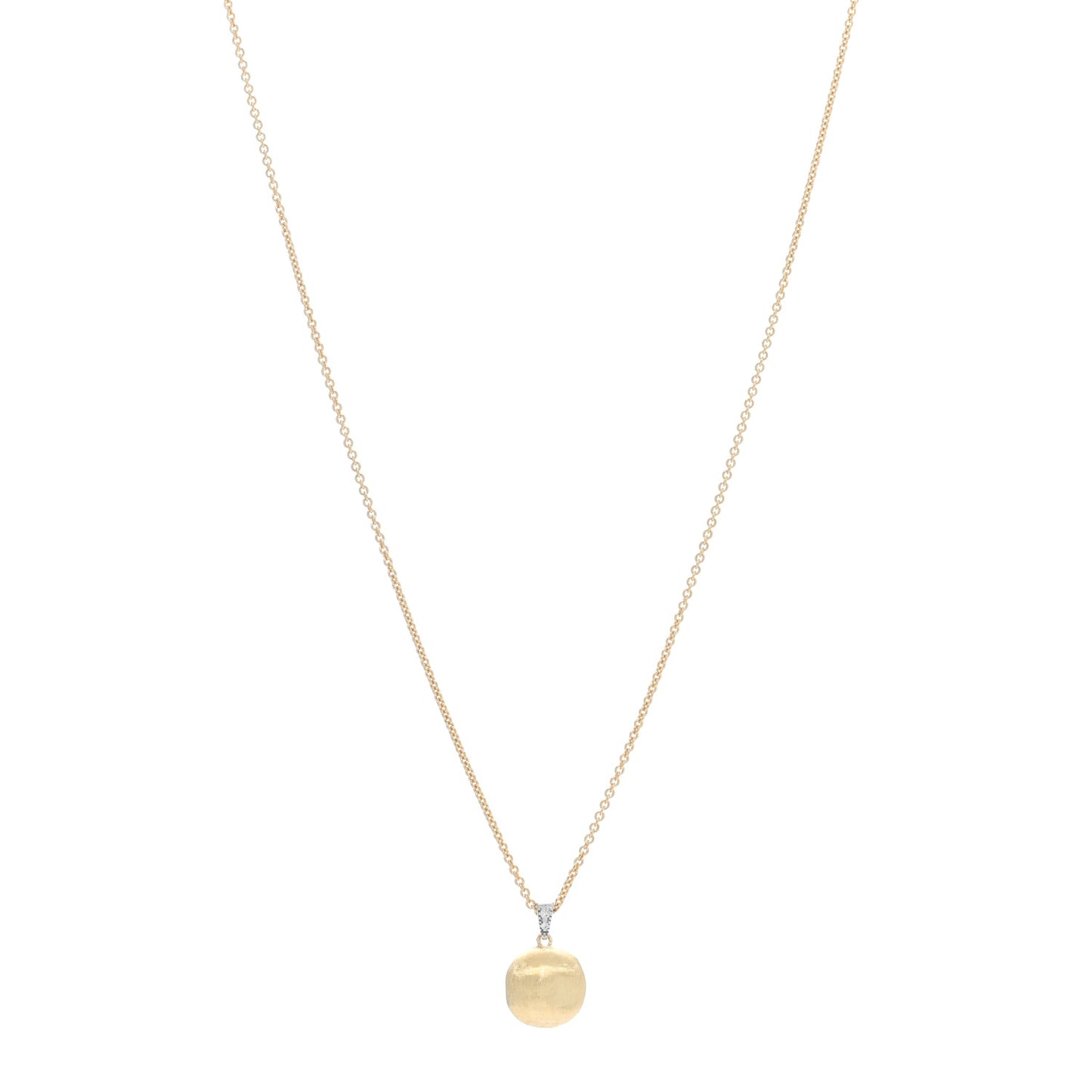 18K Yellow White Gold Diamond Africa Pendant Necklace