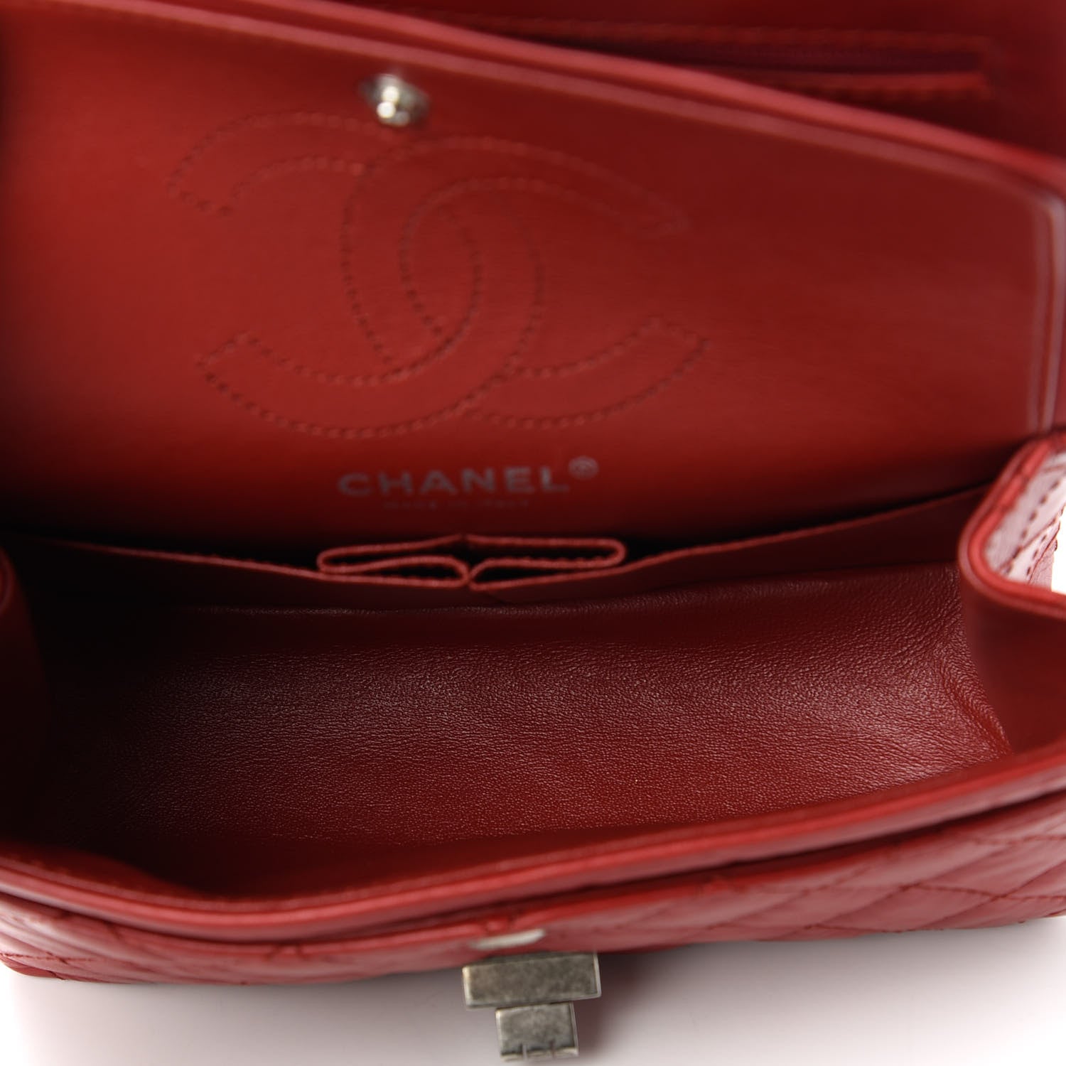 Chanel Aged Calfskin Quilted 2.55 Reissue 224 Flap Red 5 of 11