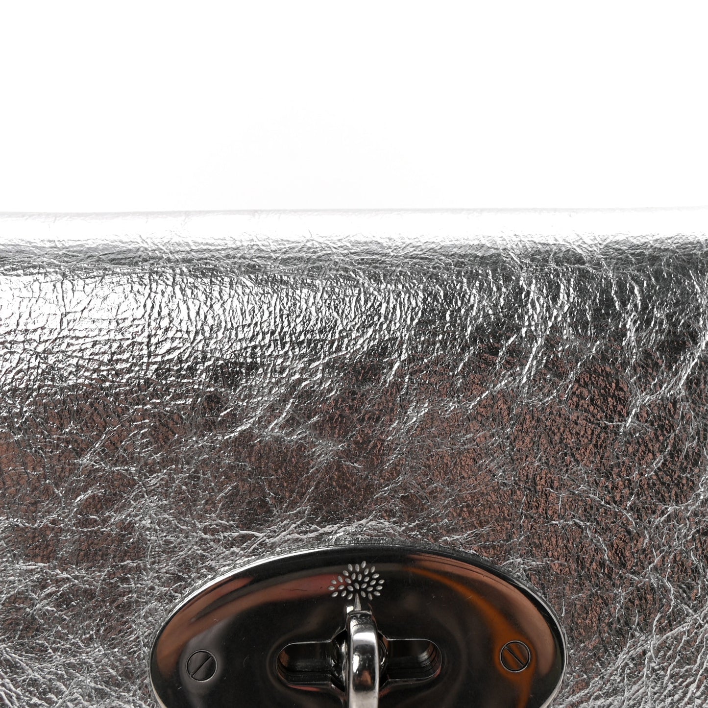 Metallic Crinkled Calfskin Mini Lily Silver