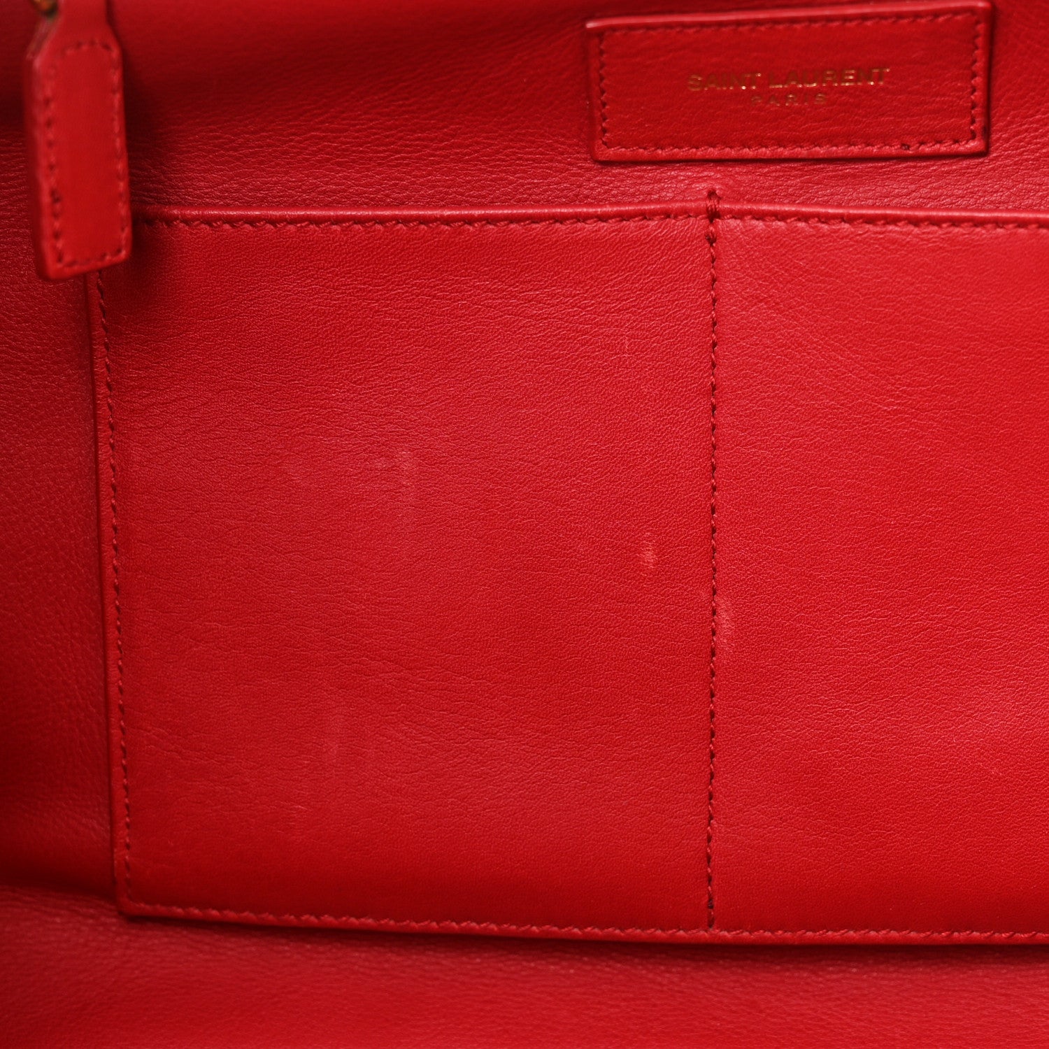 Saint Laurent Calfskin Medium Classic Y Cabas Red 11 of 11