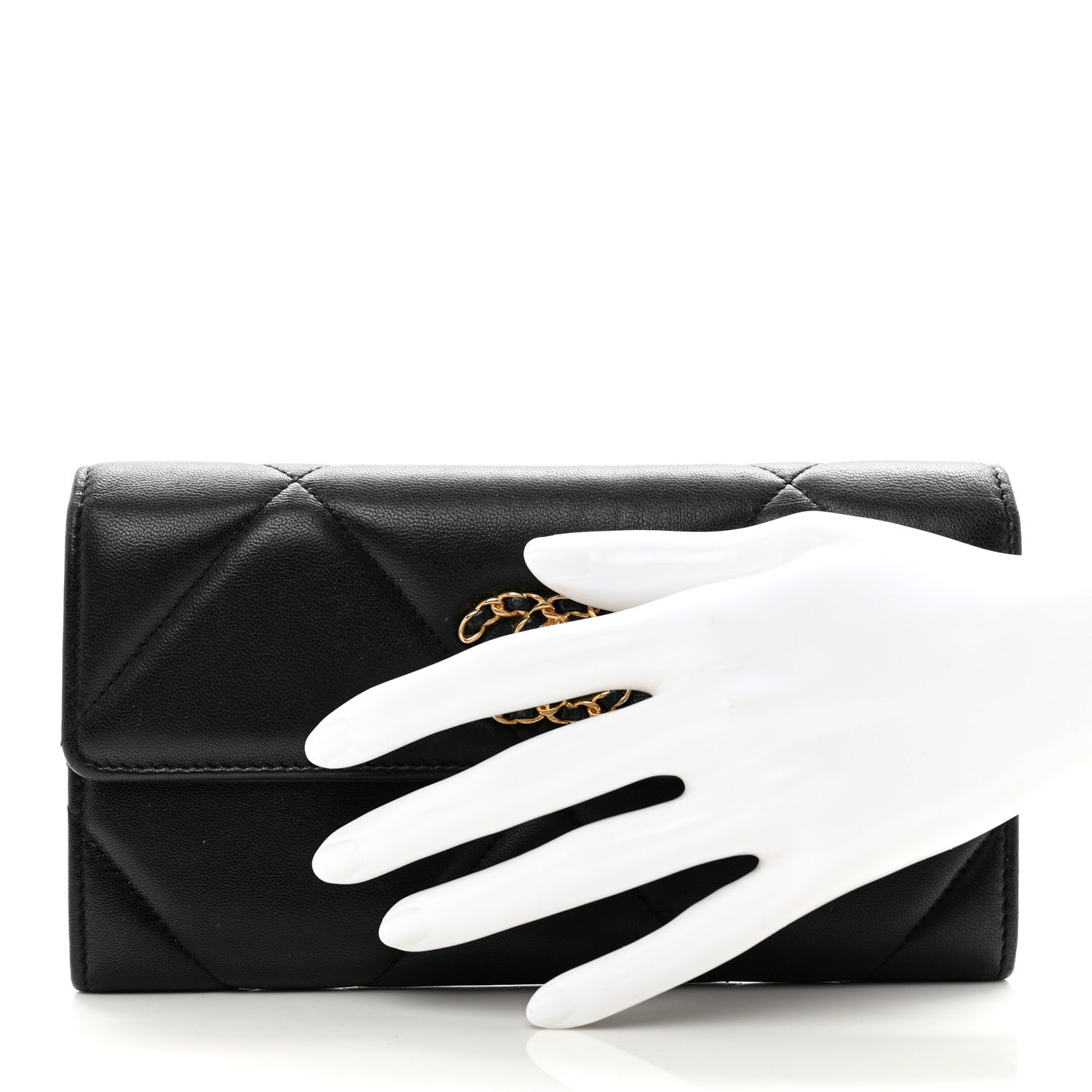 Chanel Lambskin Quilted Chanel 19 Flap Wallet Black 2 of 10