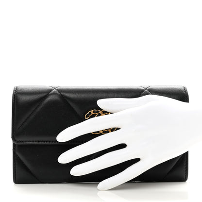 Chanel Lambskin Quilted Chanel 19 Flap Wallet Black 2 of 10