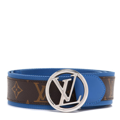 Louis Vuitton Monogram LV Circle Belt 95 38 Blue 1 of 6