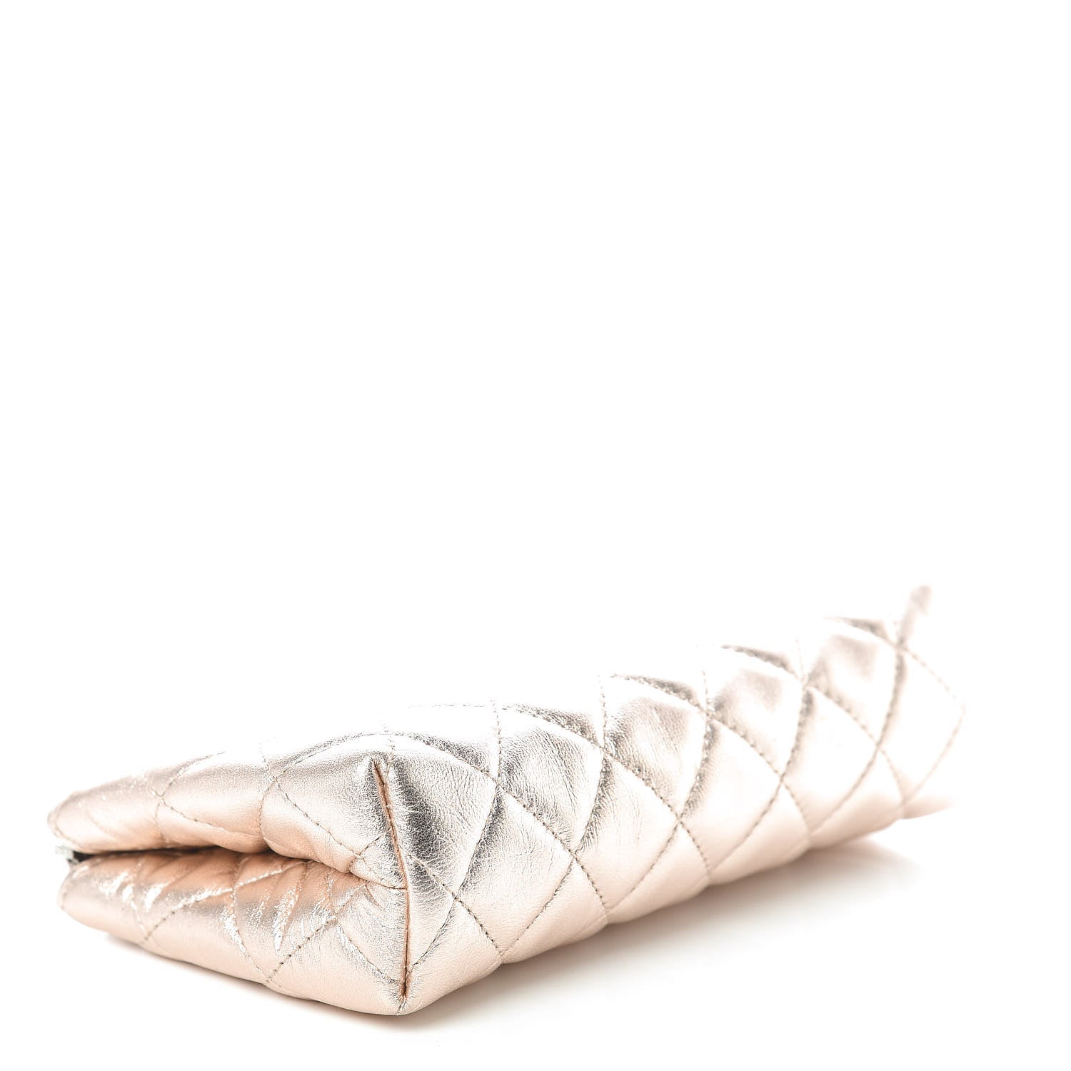 Chanel Metallic Lambskin Quilted Cosmetic Pouch Light Pink 4 of 10