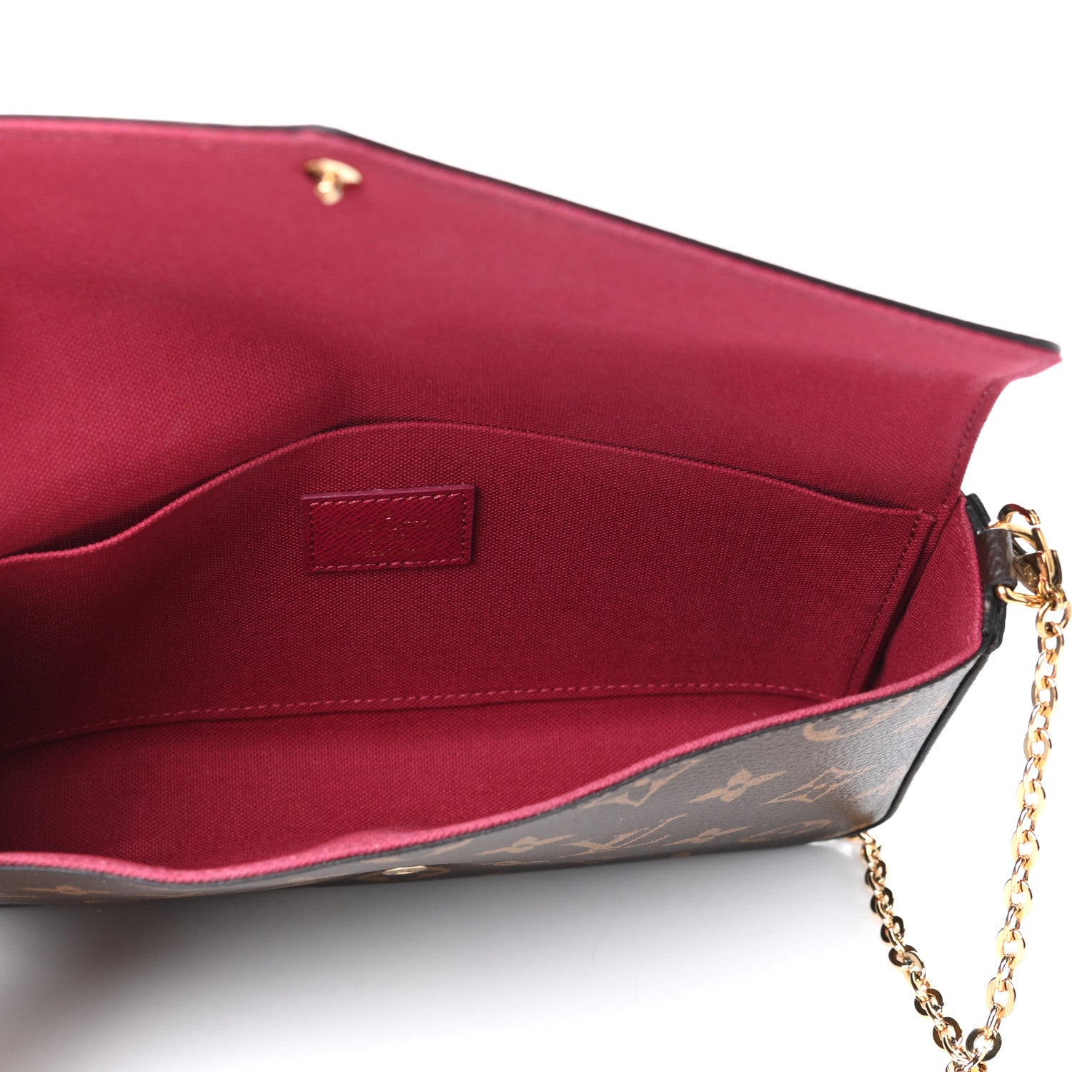Louis Vuitton Monogram Pochette Felicie Chain Wallet Fuchsia 6 of 10
