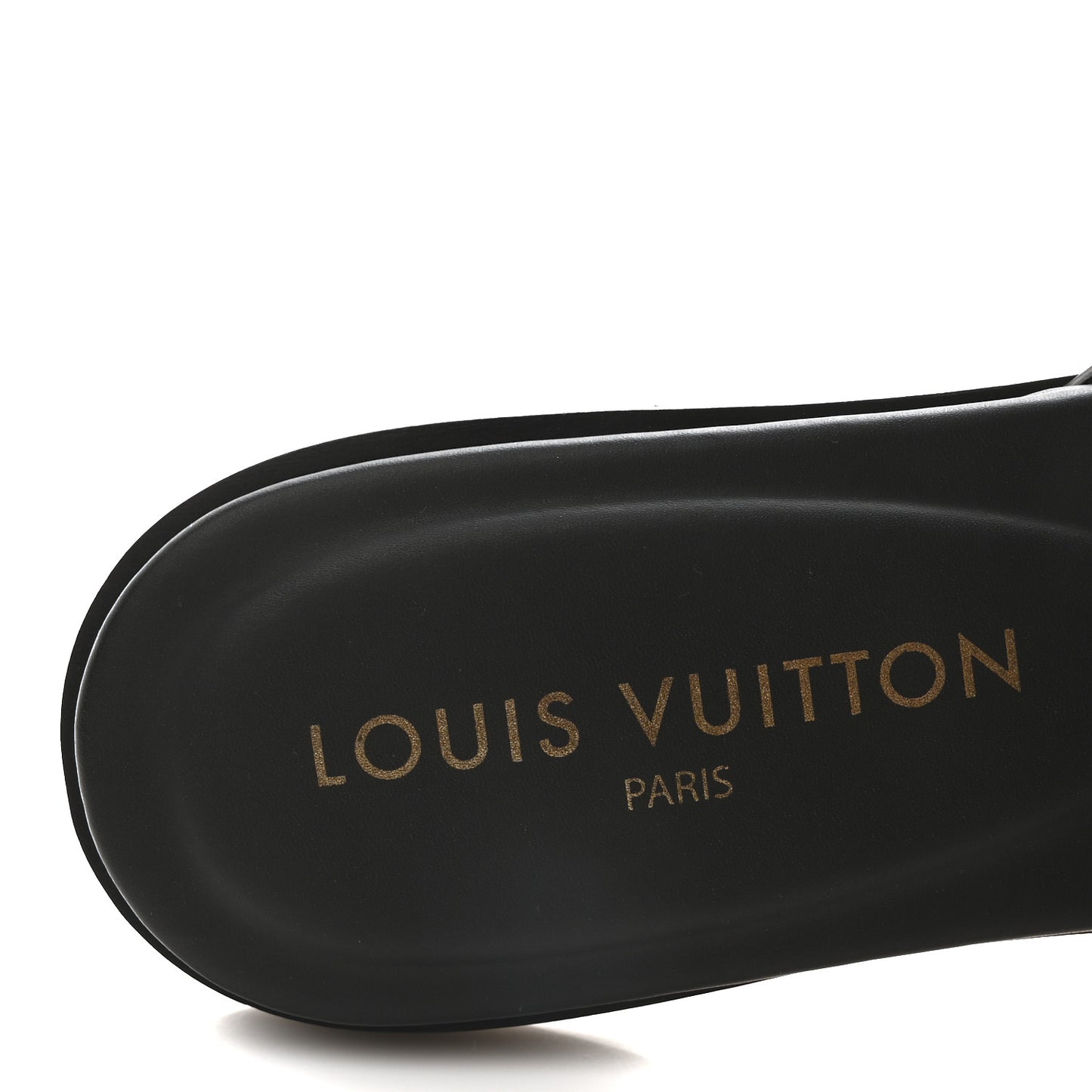 Calfskin LV Isola Flat Sandals 38 Black