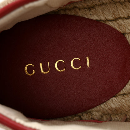 Gucci Monogram Matelasse Diagonal GG Marmont Espadrilles 36 Beige New Cherry Red 7 of 12