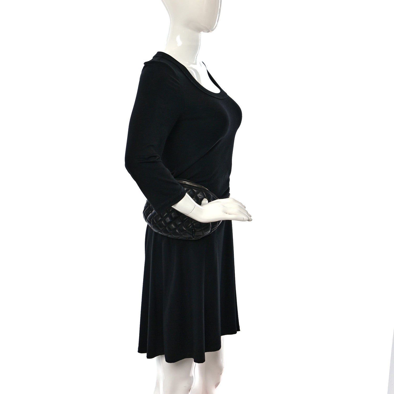 Chanel Lambskin Pearl Quilted CC Belt Bag Black 2 of 8
