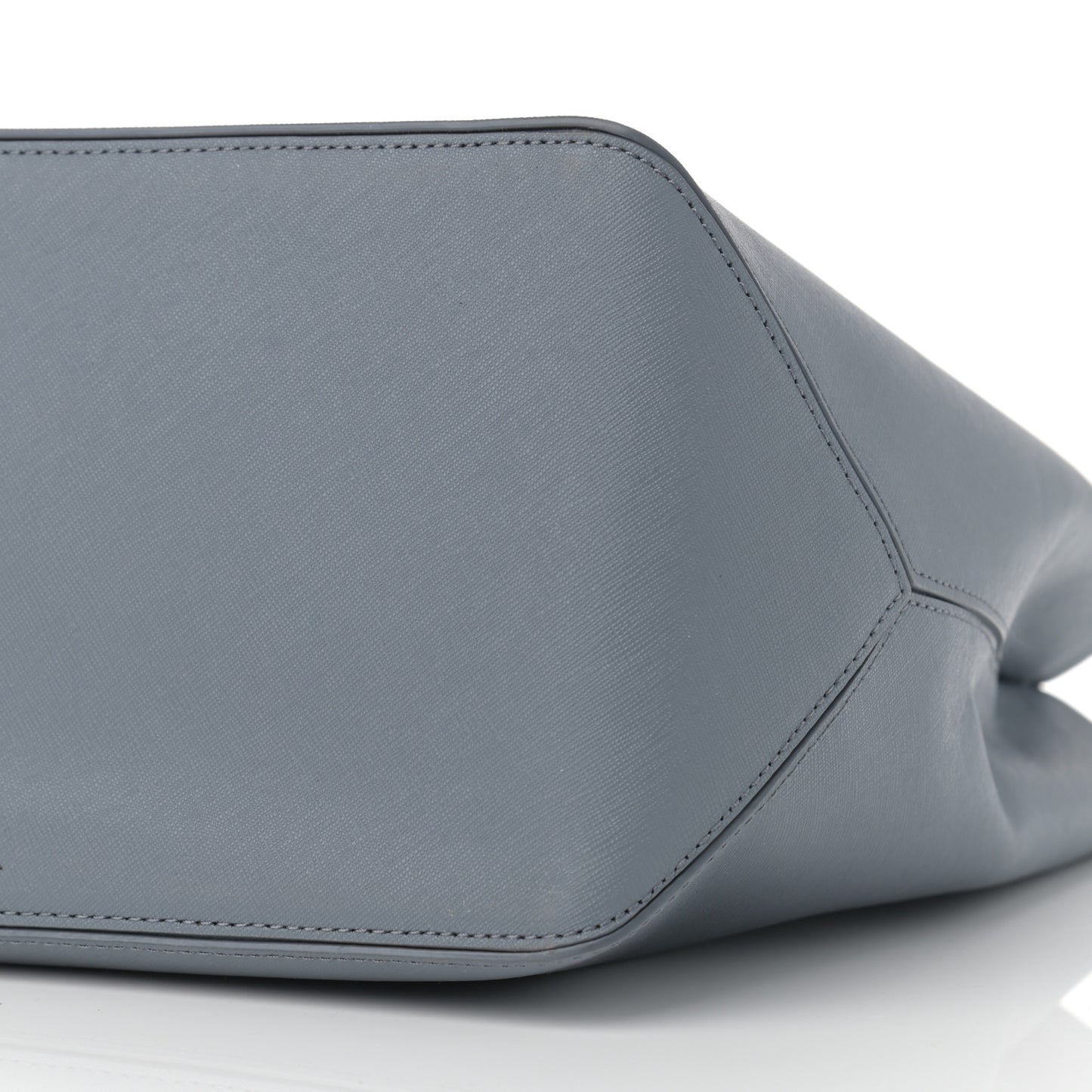 Calfskin Embossed Logo East West Shopper Tote Blue