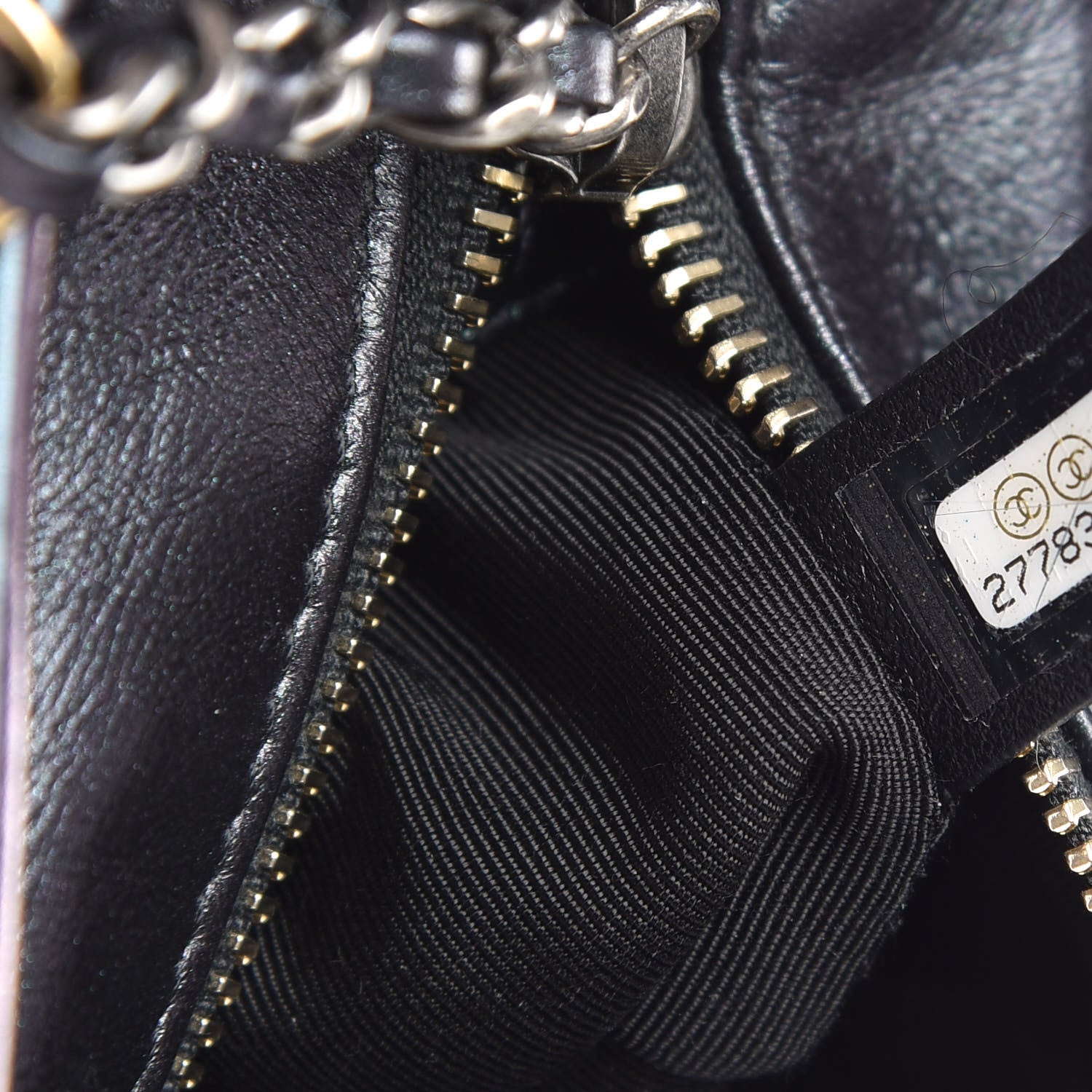 Chanel Iridescent Aged Calfskin Quilted Small Gabrielle Hobo Black 6 of 10