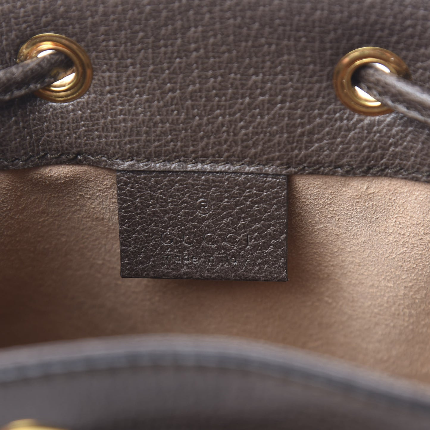 GG Supreme Monogram Web Mini Ophidia Bucket Bag Brown
