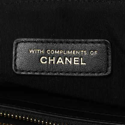 Chanel Satin Quilted Chain Around Medium Cosmetic Case Black 6 of 12