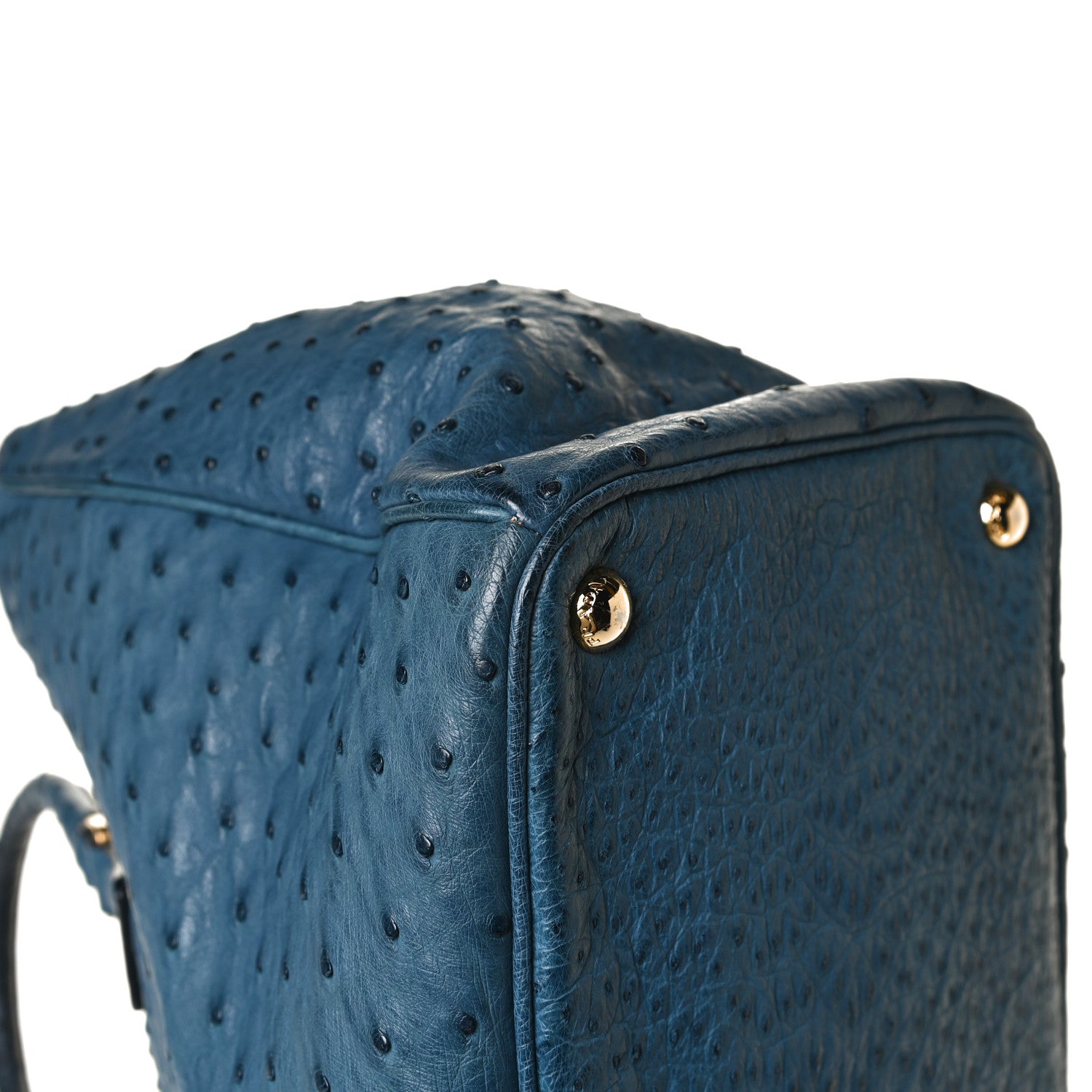 Prada Ostrich Executive Tote Cobalto 15 of 18