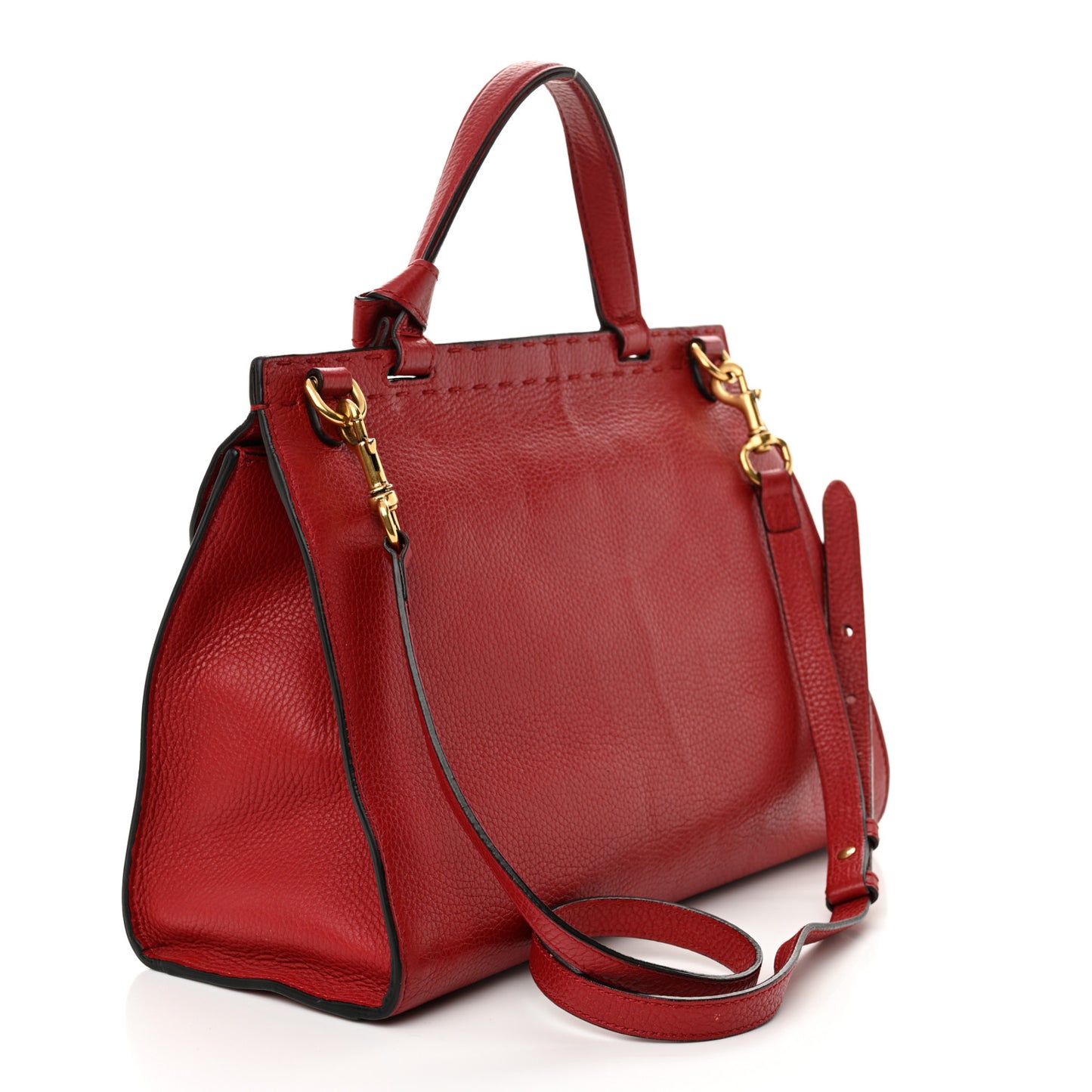 Calfskin Small GG Marmont Top Handle Bag Vulcanic Red