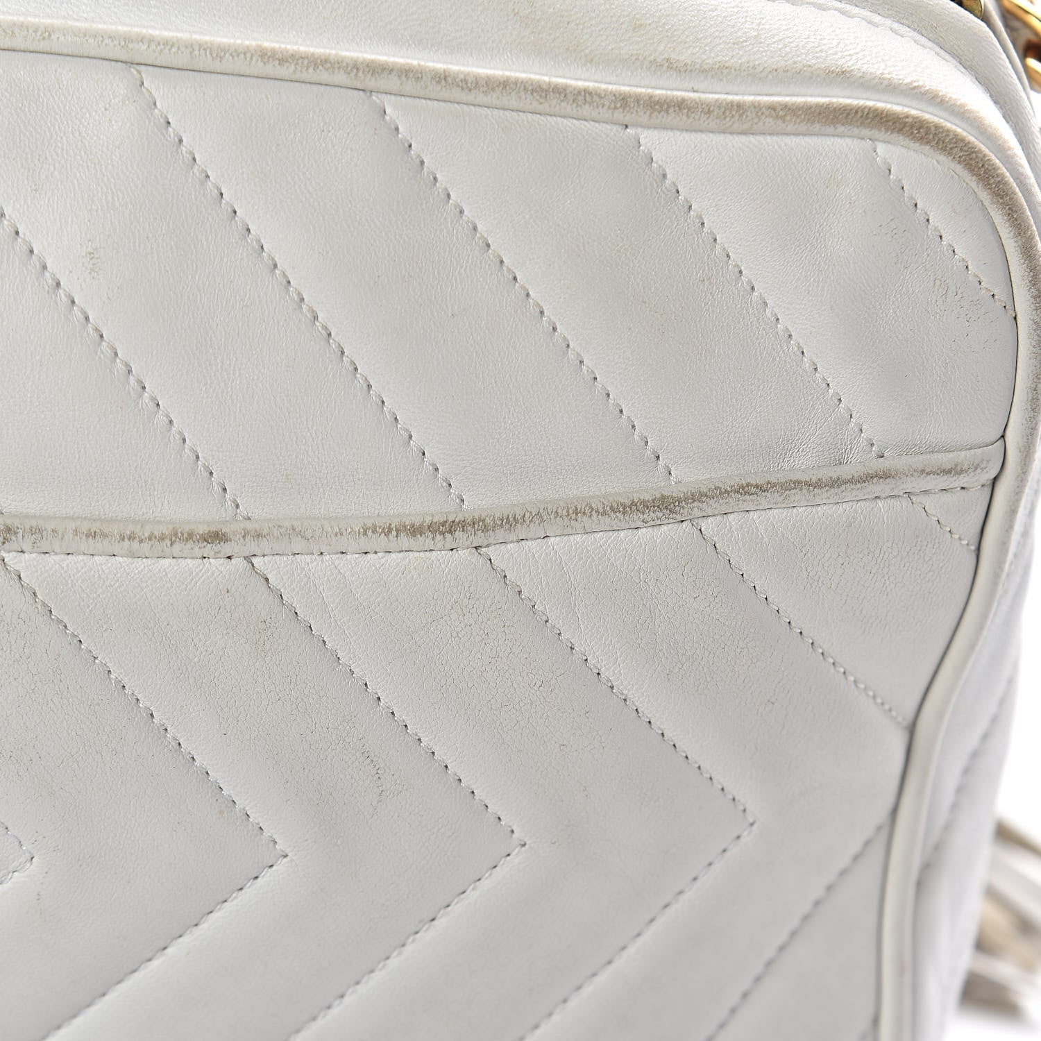 Chanel Lambskin Chevron Tassel Camera Case White 17 of 18