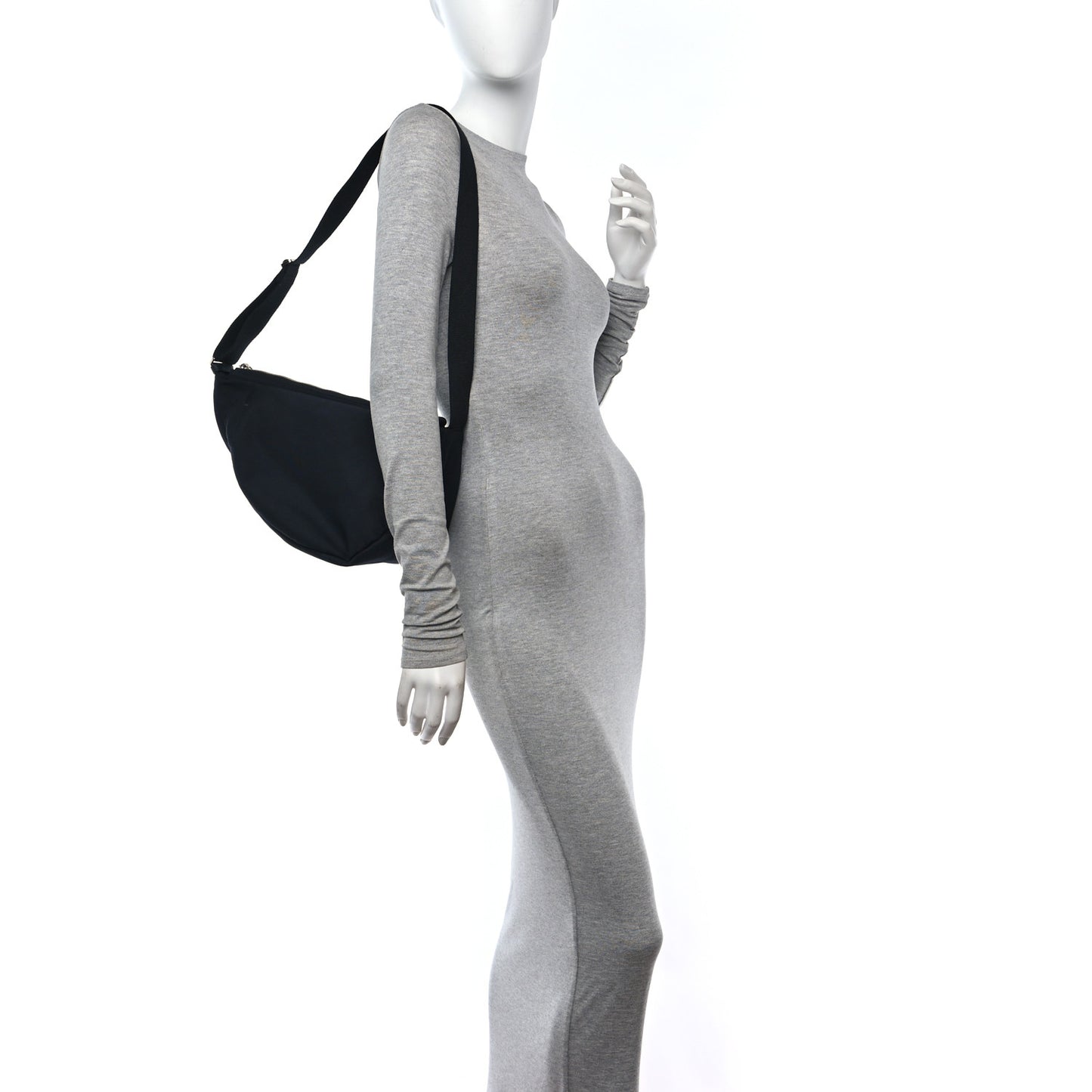 Nylon Small Slouchy Banana Bag Black