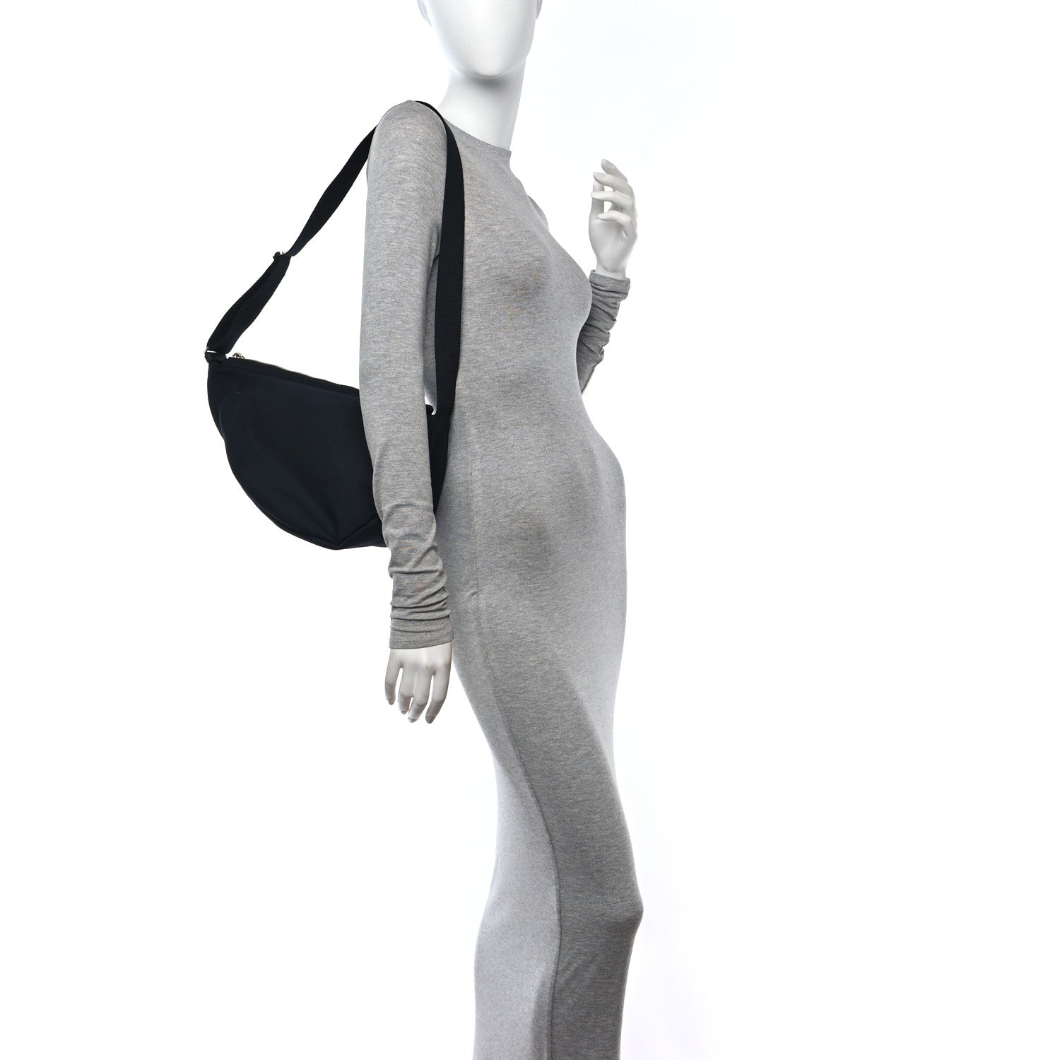 The Row Nylon Small Slouchy Banana Bag Black 2 of 9