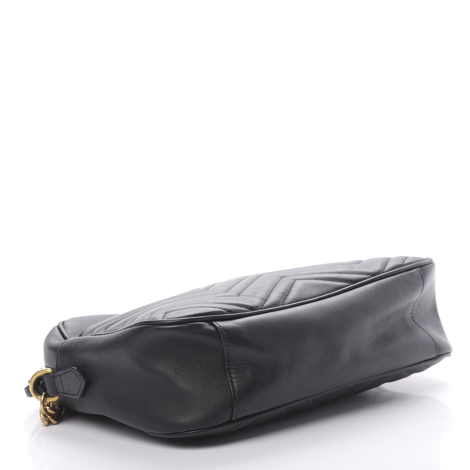 Gucci Calfskin Matelasse Medium GG Marmont Chain Shoulder Bag Black 4 of 14
