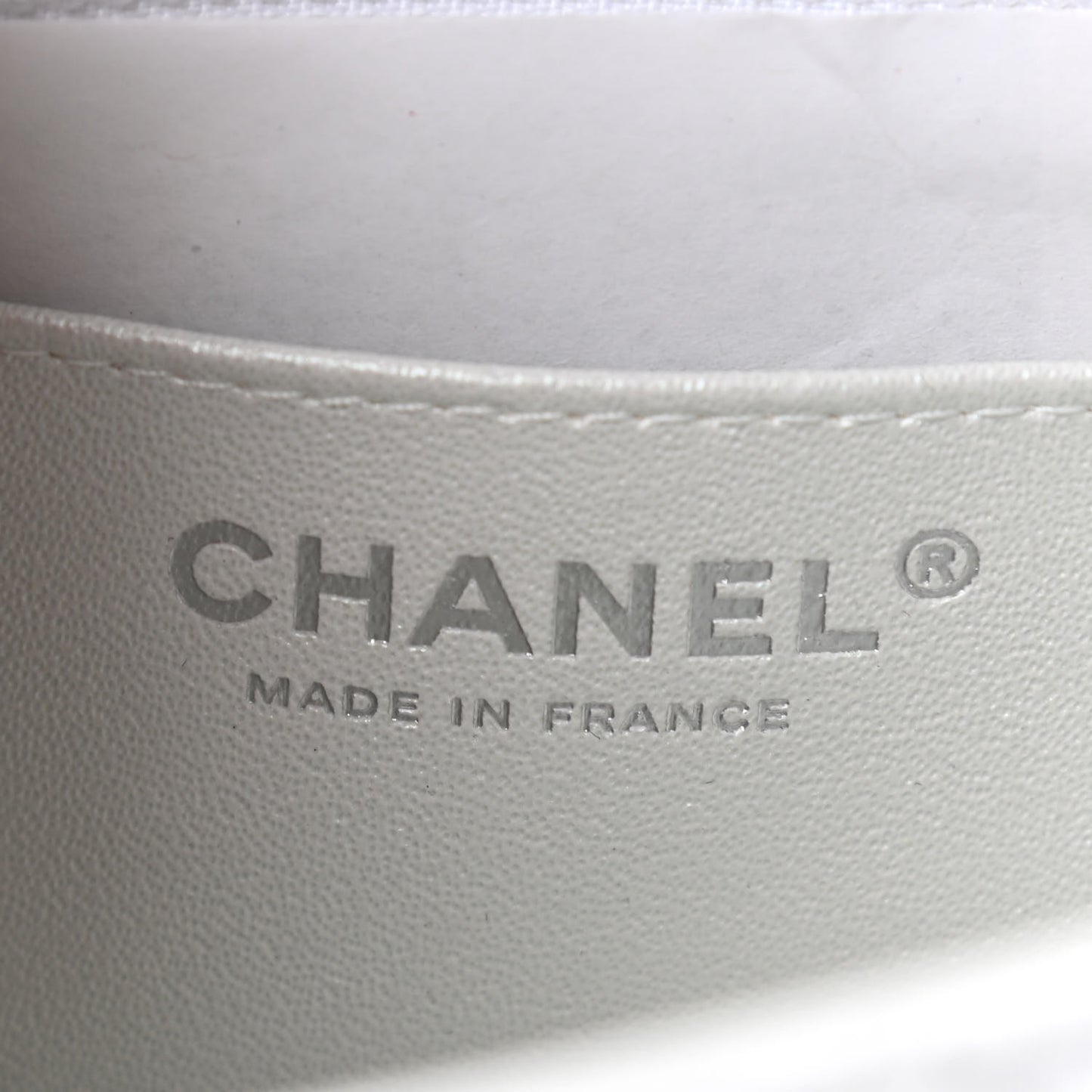 Calfskin Quilted Mini Rectangular Flap White