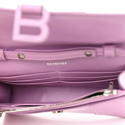 Balenciaga Shiny Box Calfskin Tonal B Hourglass Chain Bag Liliac 5 of 14