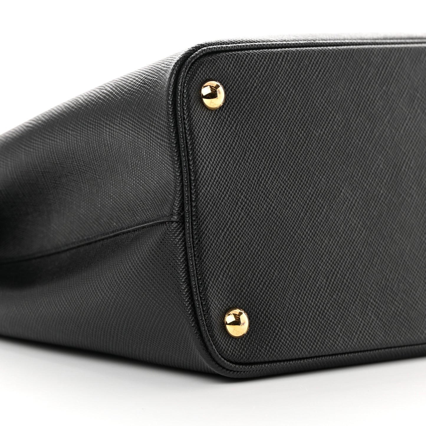 Saffiano Cuir Medium Double Handle Bag Black