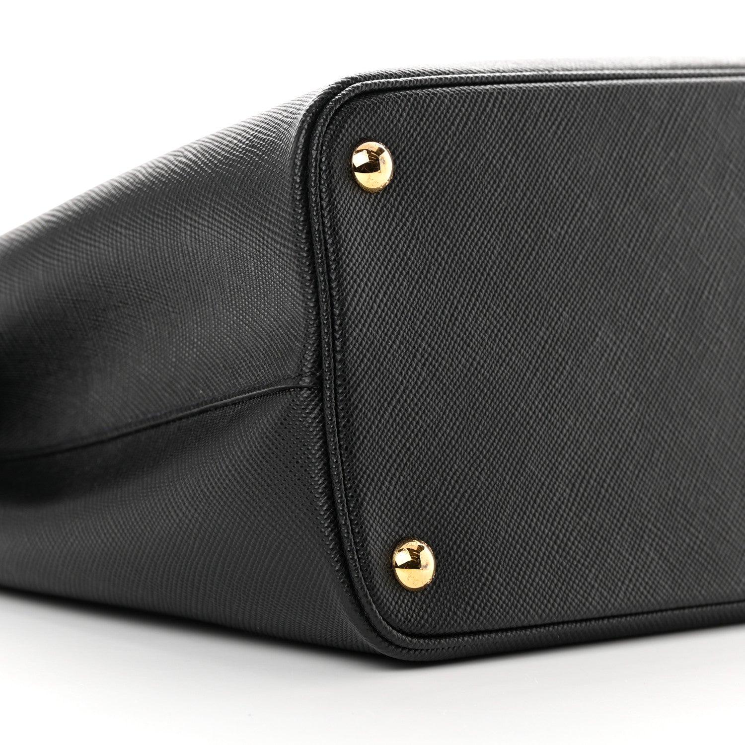 Prada Saffiano Cuir Medium Double Handle Bag Black 9 of 11