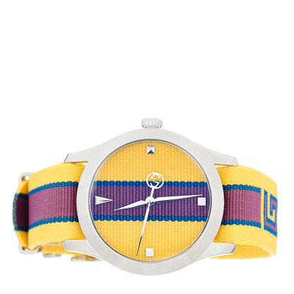 Gucci Stainless Steel Nylon 38mm G-Timeless Web Quartz Watch Yellow 2 of 4