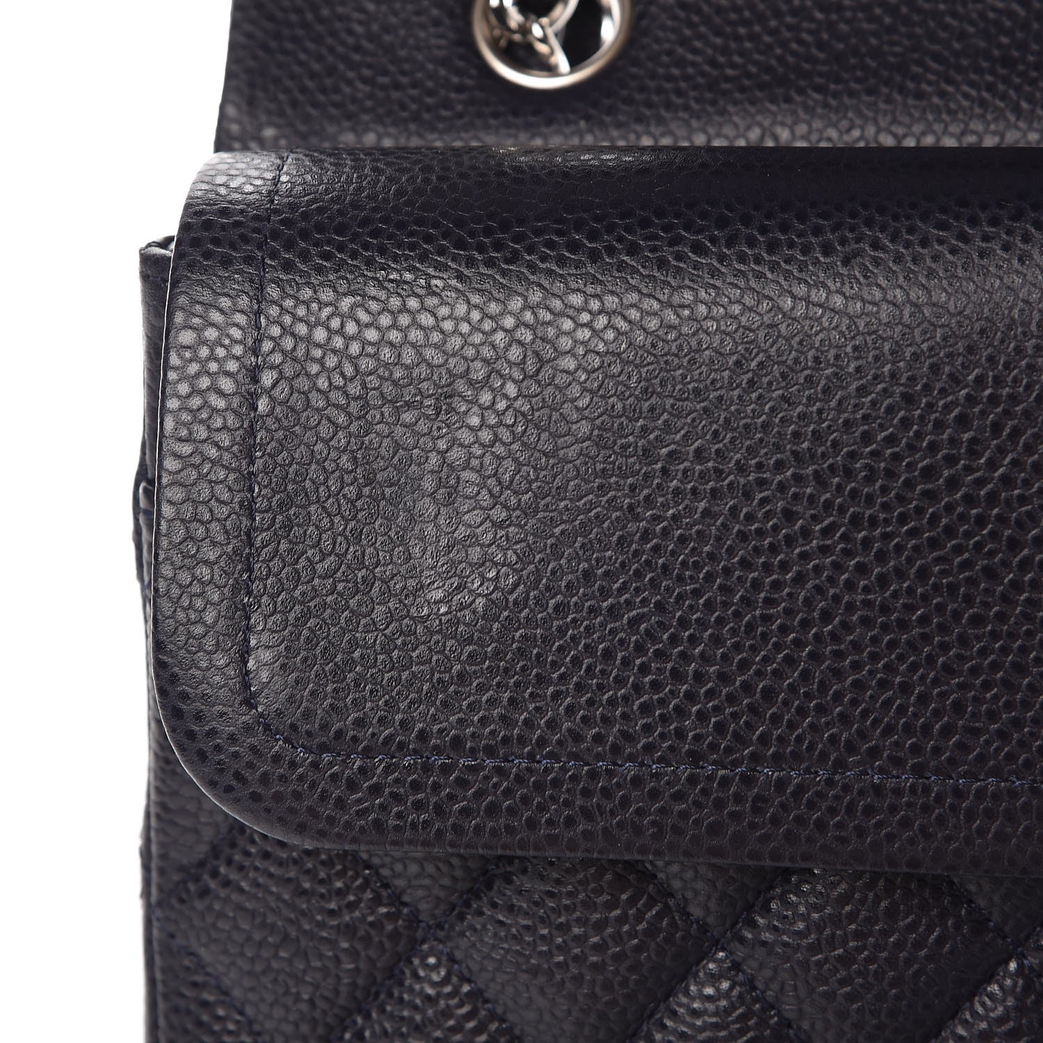 Chanel Caviar Quilted Medium Double Flap Navy 10 of 10