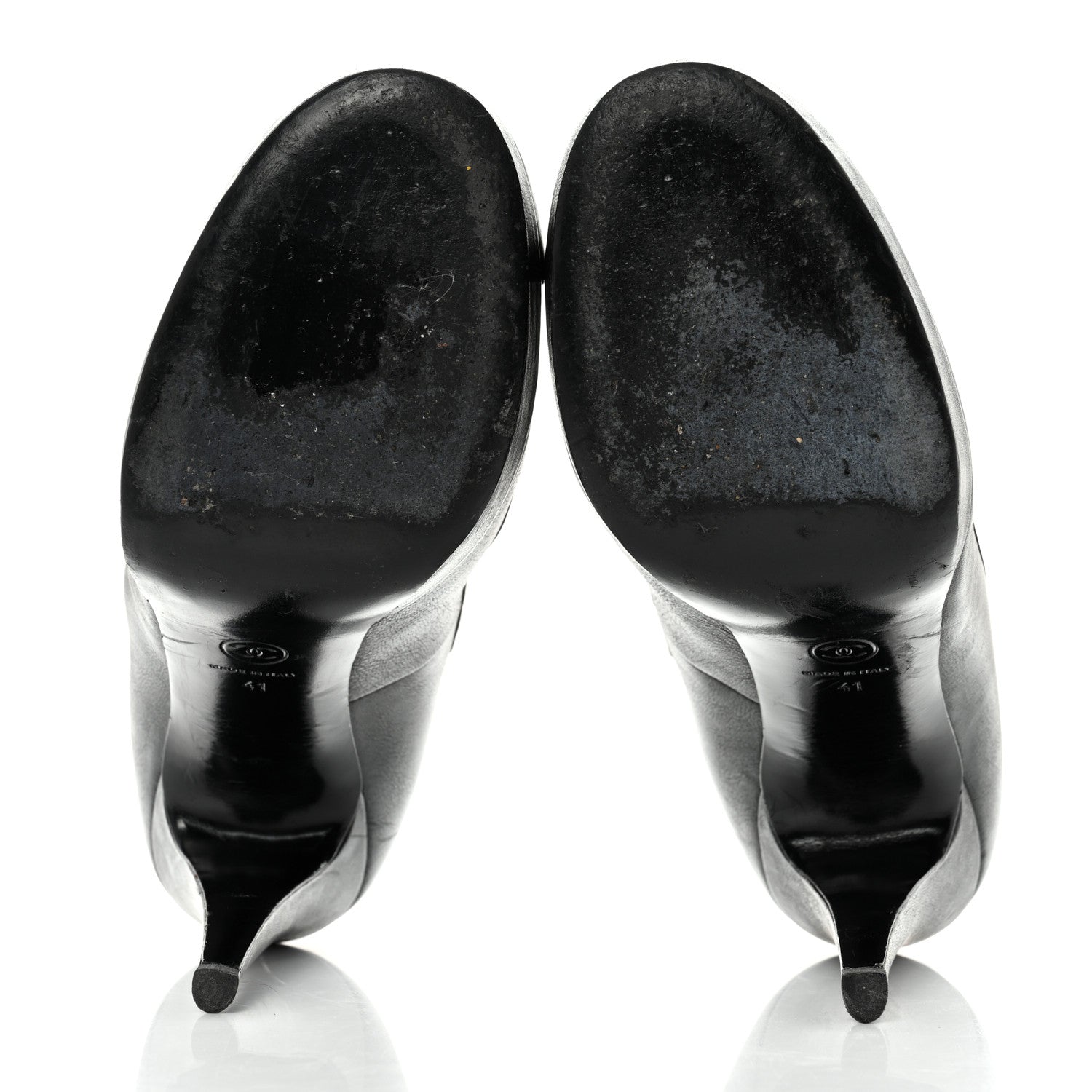Chanel Lambskin Cap Toe Camellia CC Pumps 41 Black 5 of 11
