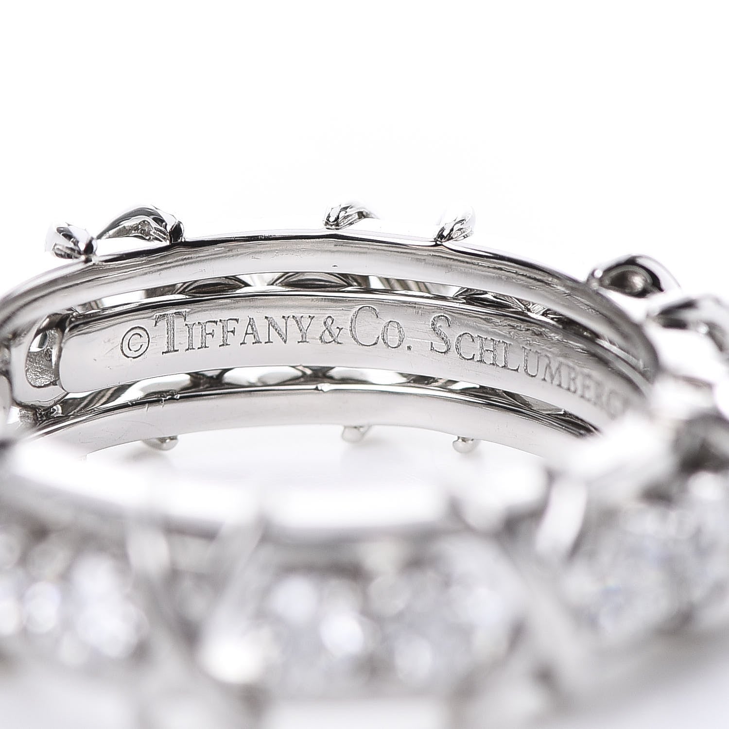 Tiffany Platinum Diamond Schlumberger Sixteen Stone Ring 54 6.75 4 of 7