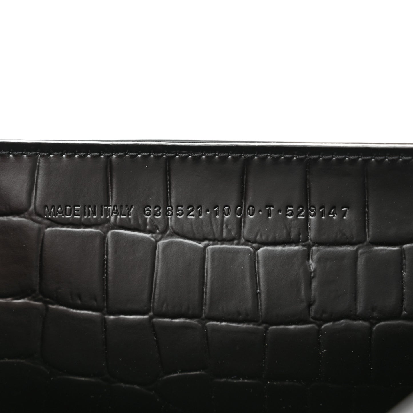 Semi Shiny Calfskin Crocodile Embossed Neo Classic Black Hardware S City Black