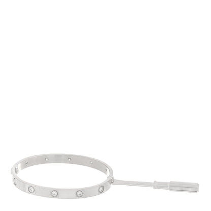 Cartier 18K White Gold 10 Diamond LOVE Bracelet 17 4 of 4