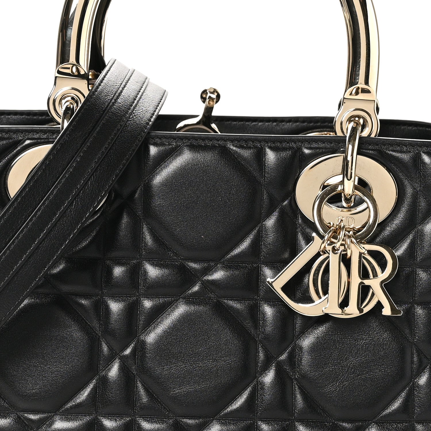Christian Dior Calfskin Cannage Medium The Lady 95.22 Black 7 of 9