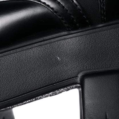 Prada Spazzolato Rois Re-Nylon Metal Triangle Logo Monolith Pouch Pocket 55mm Boots 38 Black 13 of 15