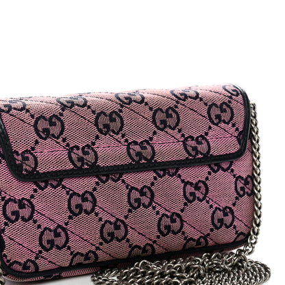 Gucci Monogram Multicolor Matelasse Diagonal Super Mini GG Marmont Shoulder Bag Pink Blue 15 of 15
