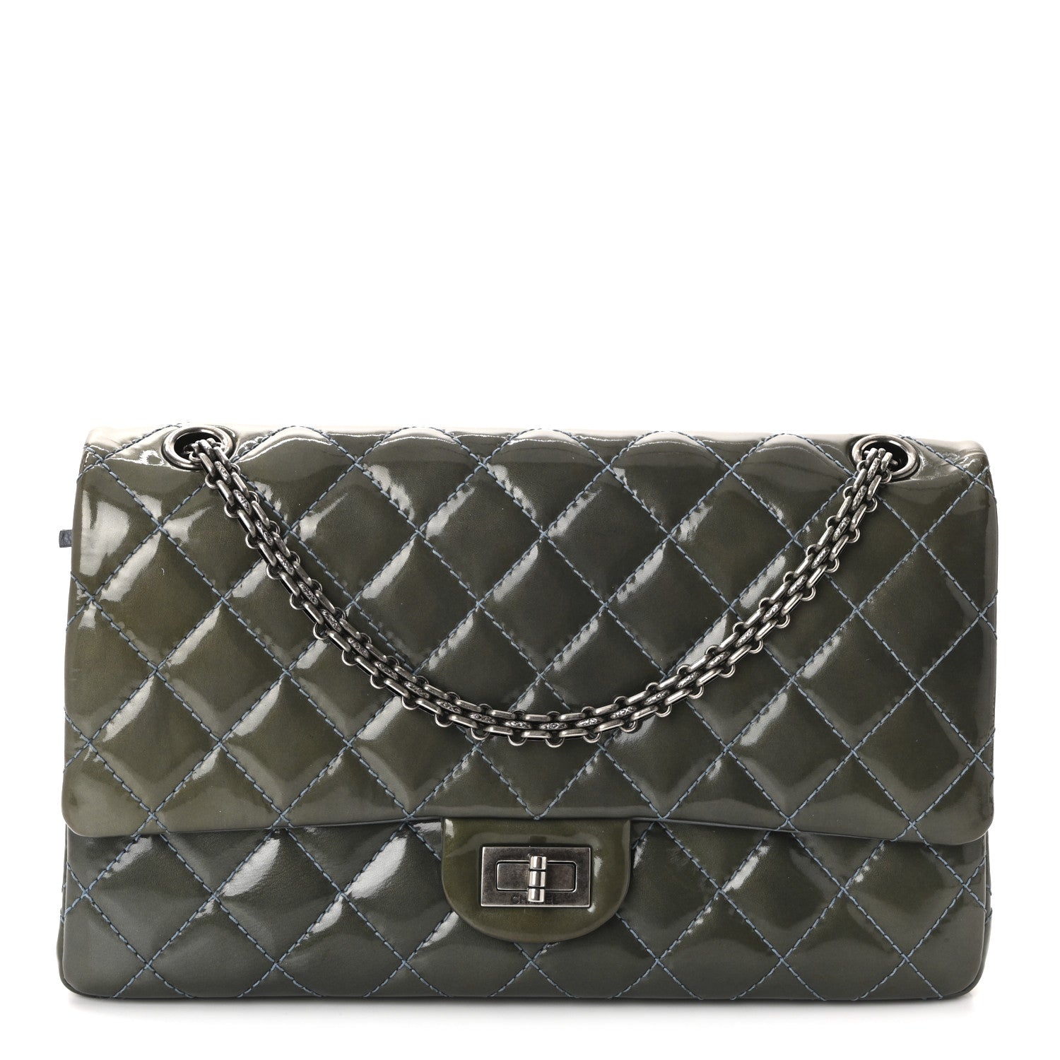 Chanel Patent Quilted 2.55 Reissue 226 Flap Blue 1 of 10