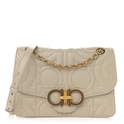 Salvatore Ferragamo Calfskin Quilted Gancini Flap Bag Peony 1 of 11