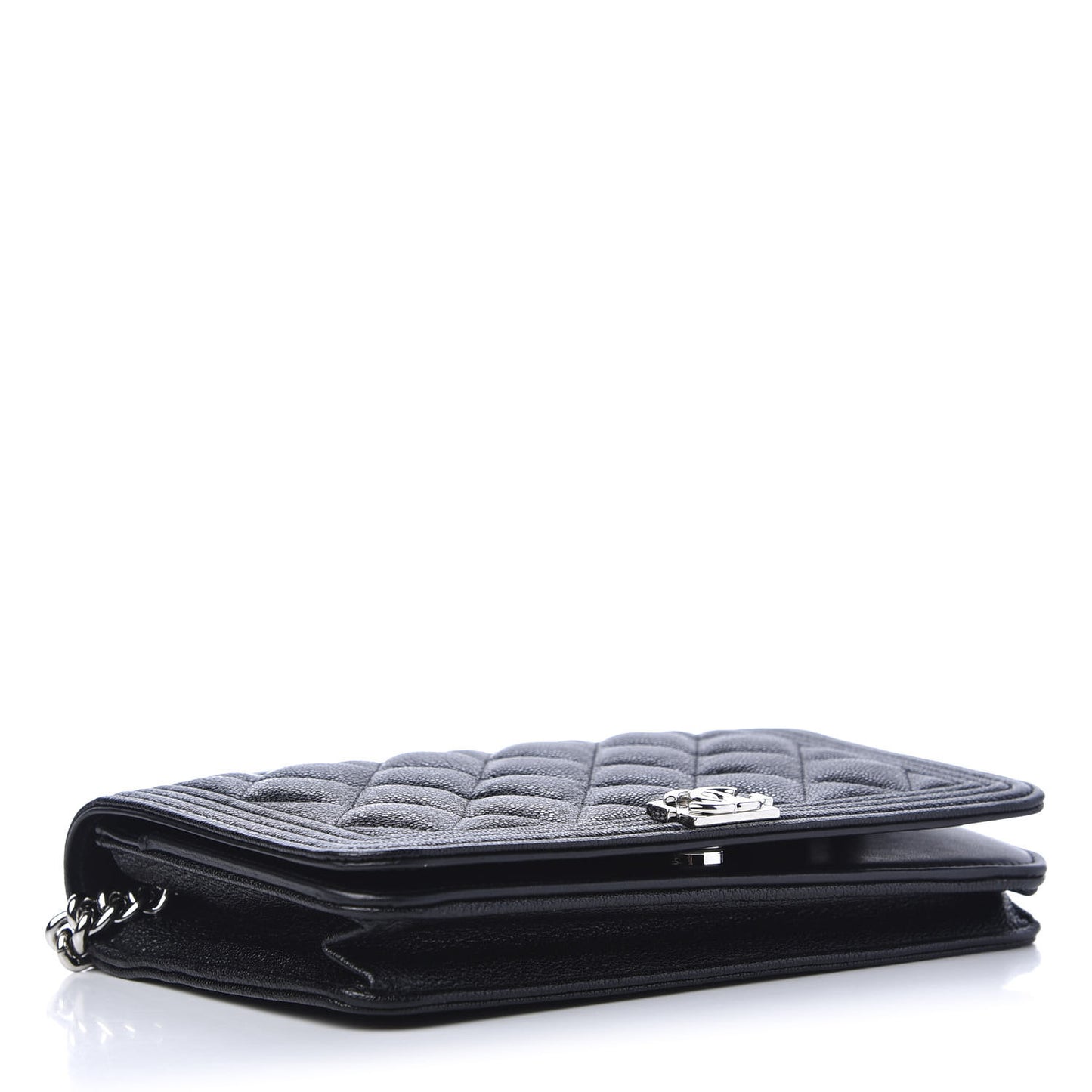 Caviar Quilted Boy Wallet On Chain WOC Black
