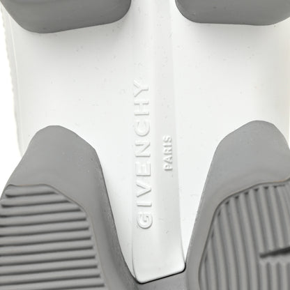 Givenchy Metallic Calfskin Neoprene Suede Mesh Baisse Jaw Low Sneakers 37 White Silver 6 of 7