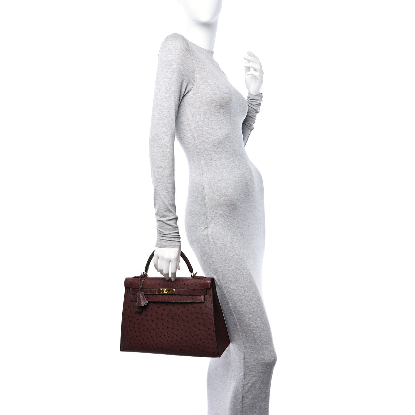 Ostrich Kelly Sellier 32 Marrone Fonce