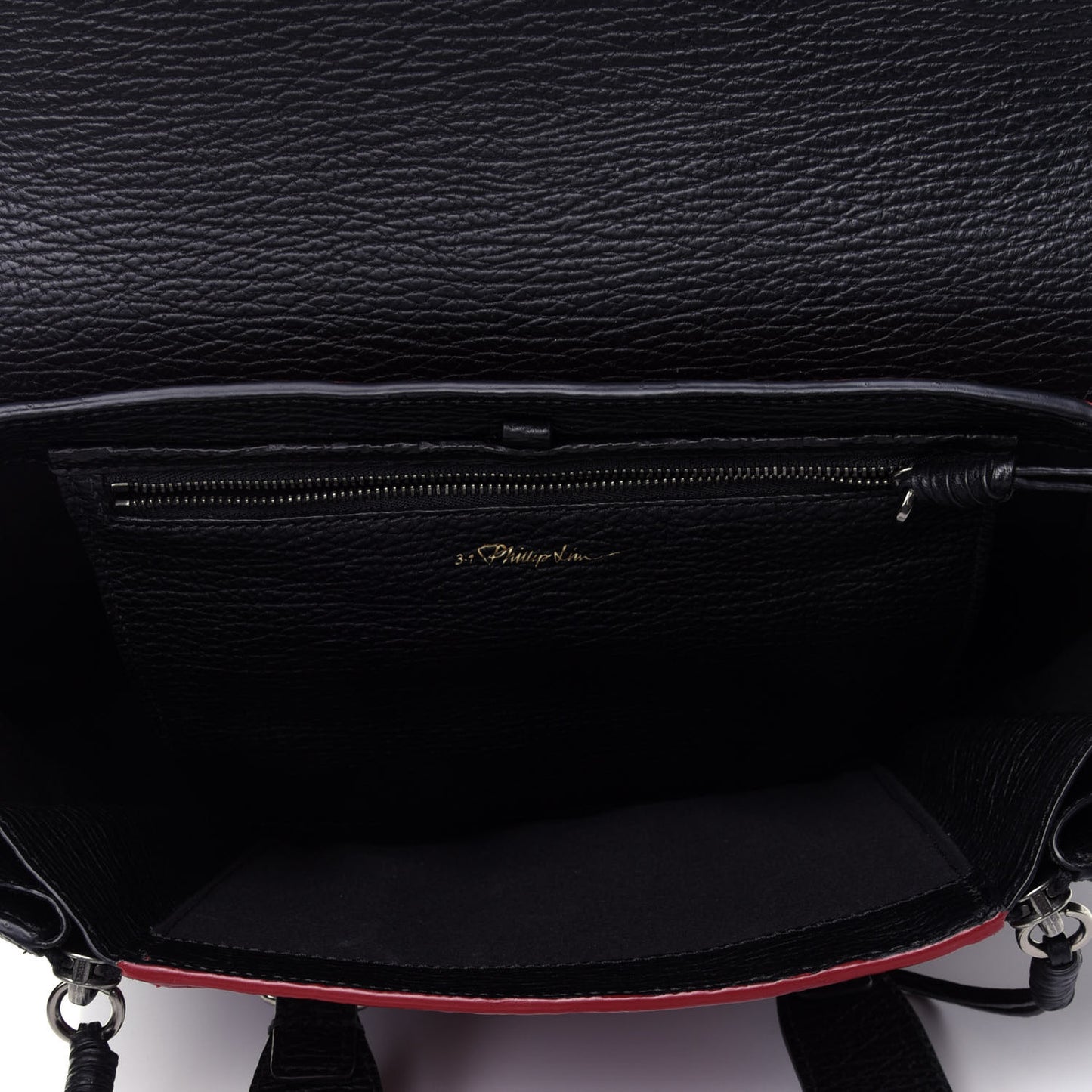 Textured Calfskin Medium Pashli Satchel Crimson Black