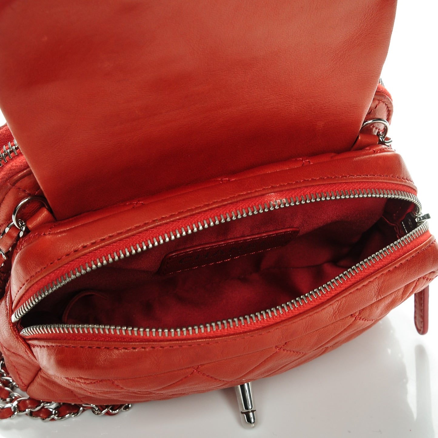 Lambskin Quilted New Mini Flap Red