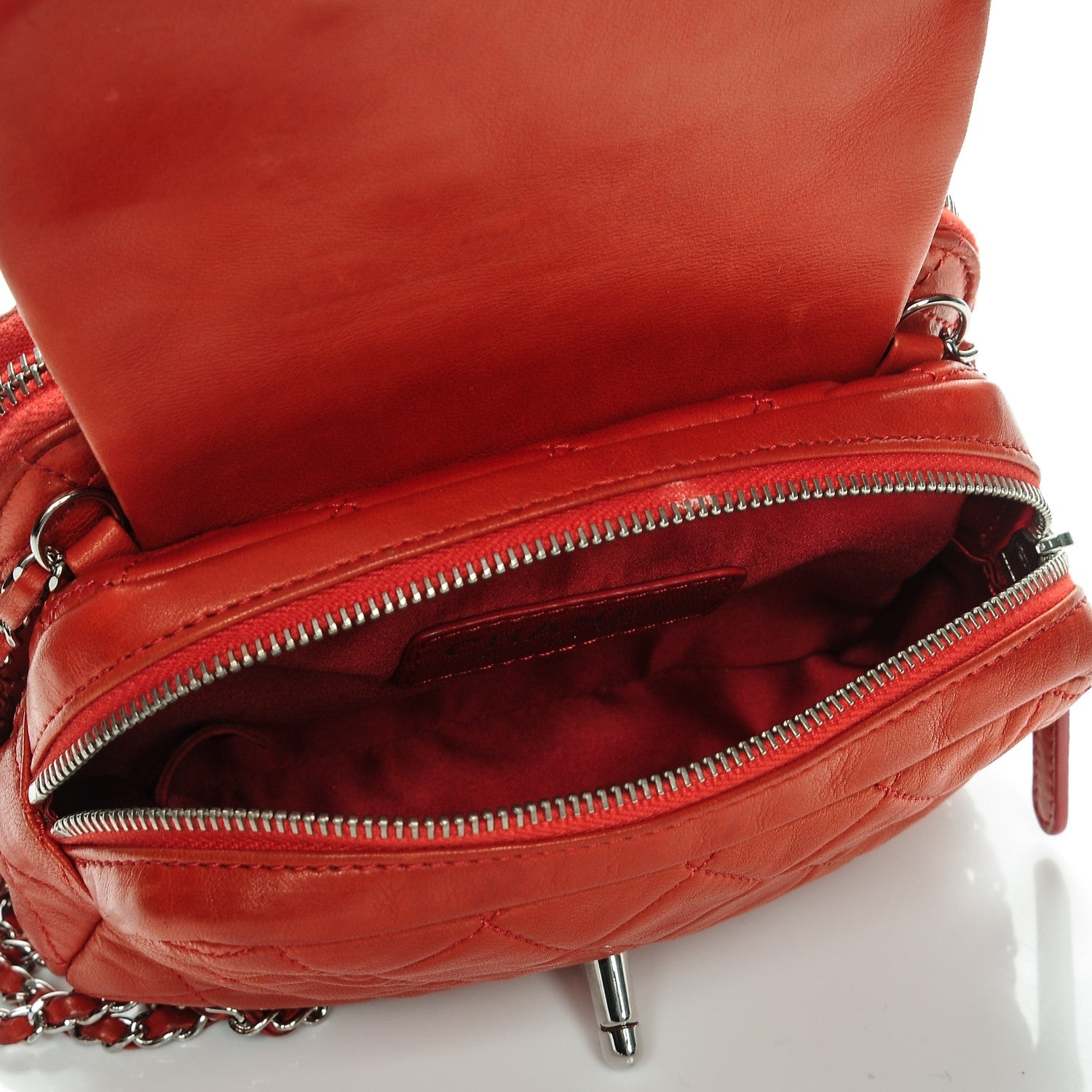 Chanel Lambskin Quilted New Mini Flap Red 6 of 10