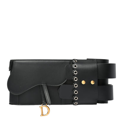Christian Dior Calfskin Saddle Belt 85 Black 1 of 5