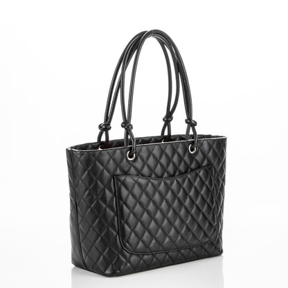 Chanel Calfskin Quilted Large Cambon Tote Black 3 of 8