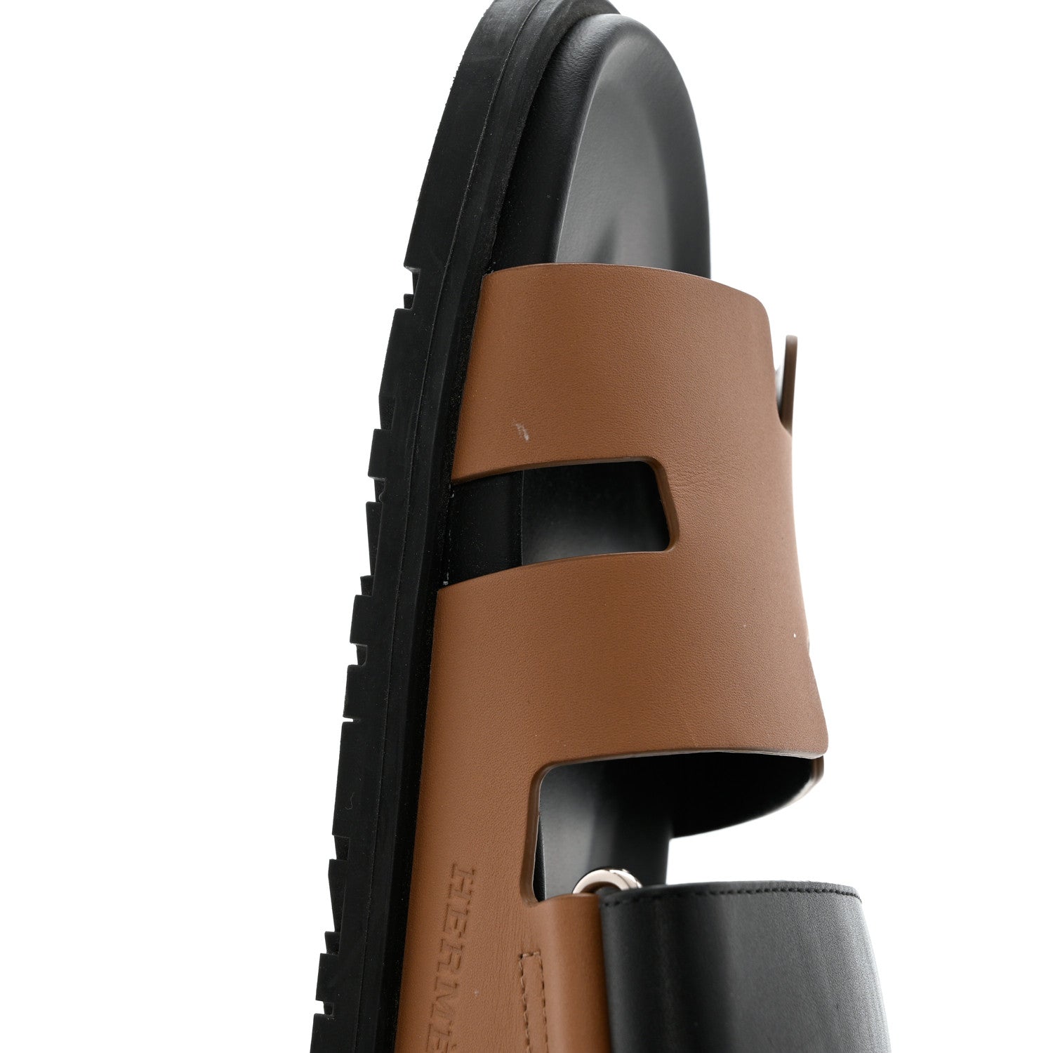 Hermes Calfskin Womens Chypre Sandals 41 Black Gold 9 of 10
