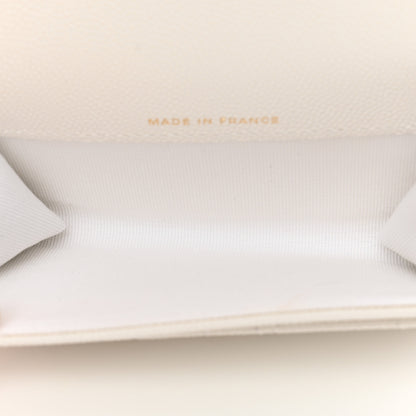 Chanel Caviar Quilted Flap Card Holder Wallet White 5 of 10