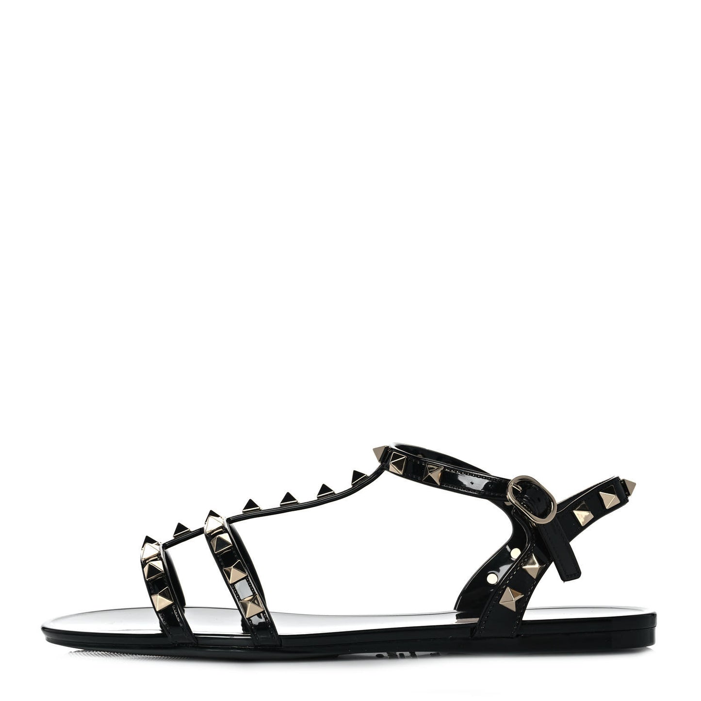 PVC Jelly Rockstud Caged Sandals 38 Black