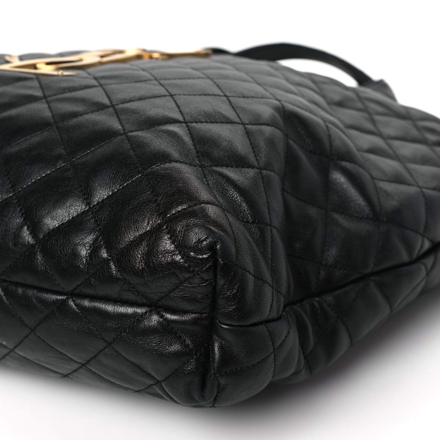 Lambskin Quilted Maxi Icare Shopping Tote Black