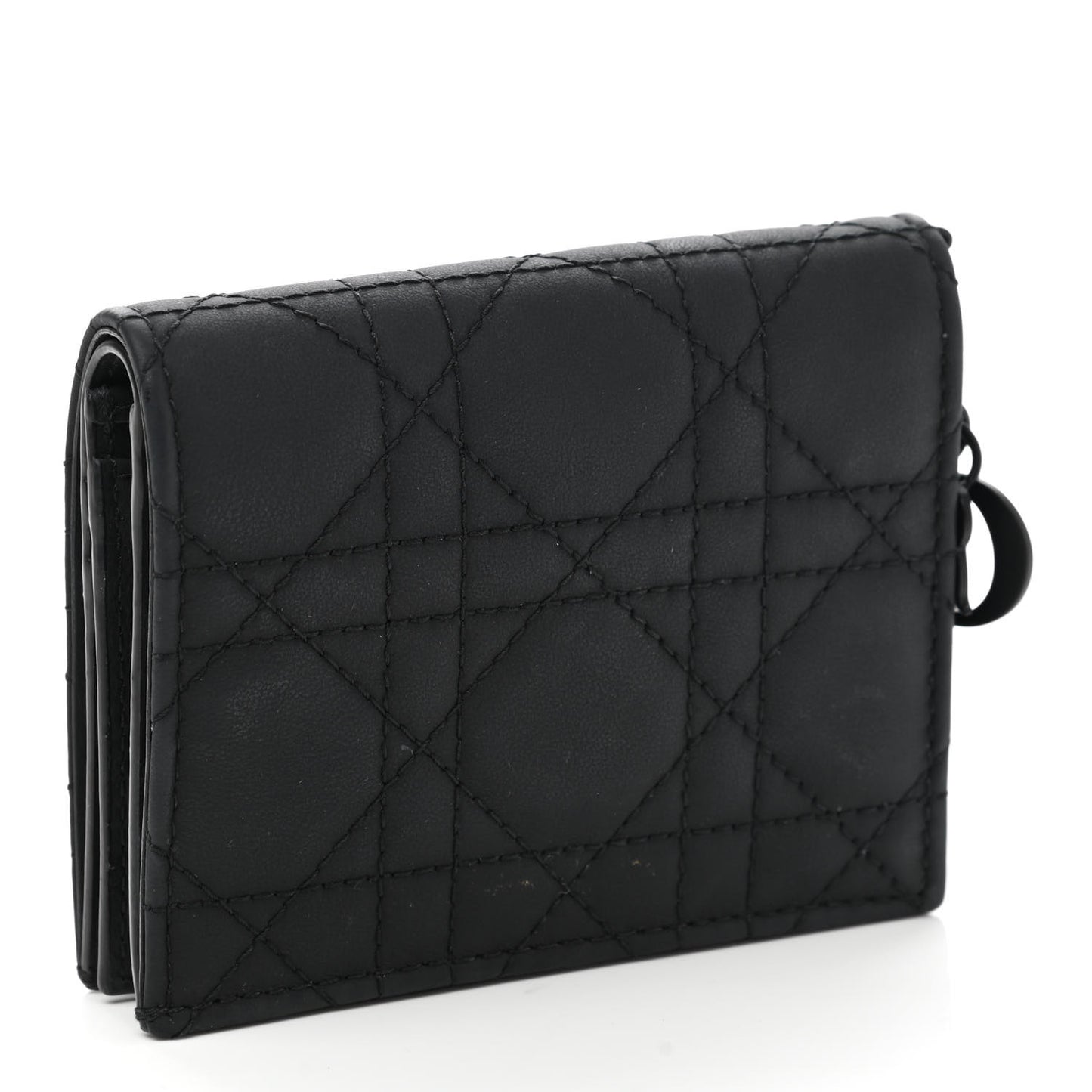 Ultra Matte Calfskin Mini Lady Dior Wallet Black